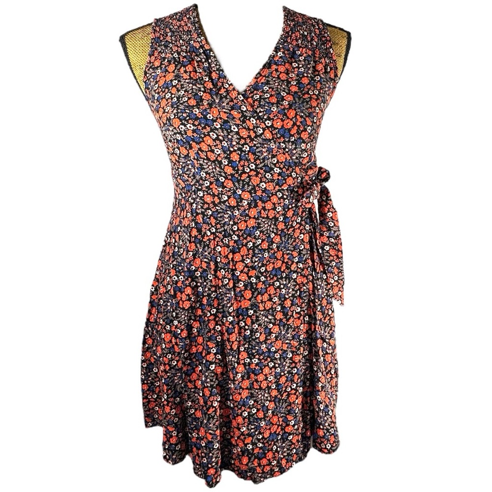 Universal Thread floral rayon midi wrap dress Women’s size small | hh1